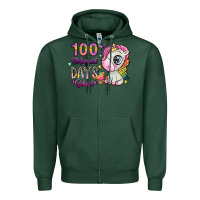 Sports Green 100 magical days school Zipper Hoodie - SublimationCraftShop