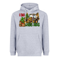 Heather Grey I dig Christmas Heavyweight Hoodie - NancyCooperArtShop