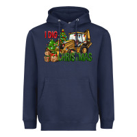 Navy I dig Christmas Heavyweight Hoodie - NancyCooperArtShop