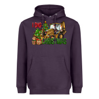 Plum I dig Christmas Heavyweight Hoodie - NancyCooperArtShop