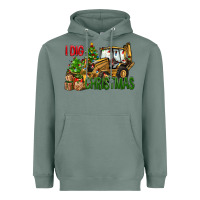 Sage I dig Christmas Heavyweight Hoodie - NancyCooperArtShop