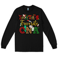 Black santas favorite cna christmas Long Sleeve Tee - NancyCooperArtShop
