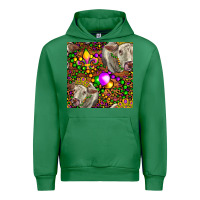 Emerald Mardi Gras Cow Leopard Seamless Pattern Urban Hoodie - FaDigitalArtStudio