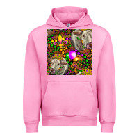 Fuchsia Pink Mardi Gras Cow Leopard Seamless Pattern Urban Hoodie - FaDigitalArtStudio