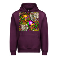 Mauve Wine Mardi Gras Cow Leopard Seamless Pattern Urban Hoodie - FaDigitalArtStudio
