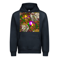Navy Mardi Gras Cow Leopard Seamless Pattern Urban Hoodie - FaDigitalArtStudio