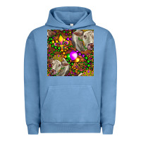 Pigment Pebble Blue Mardi Gras Cow Leopard Seamless Pattern Urban Hoodie - FaDigitalArtStudio