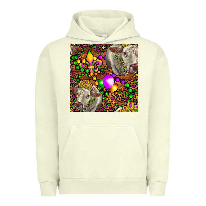 Mardi Gras Cow Leopard Seamless Pattern Urban Hoodie by FaDigitalArtStudio | Teevron