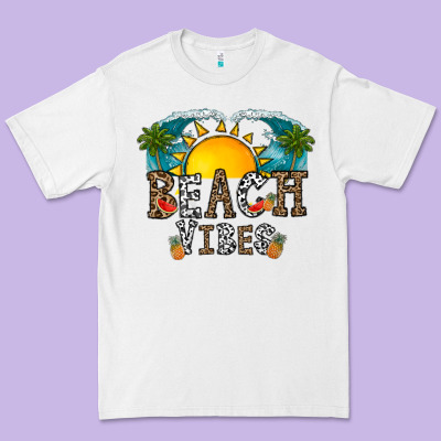 Beach Vibes Premium Tee Designed By Cowhidedigitalart
