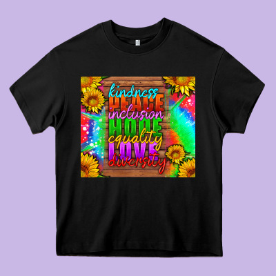 Kindness Peace Inclusion Hope Equality Love Diversity Heavy Core Tee Designed By Hra Design Shop