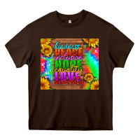Chocolate Brown kindness peace inclusion hope equality love diversity Heavy Core Tee - HRA Design Shop