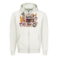Oatmeal Heather 100 of days runs Zipper Hoodie - SublimationCraftShop