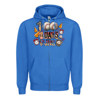 True Royal 100 of days runs Zipper Hoodie - SublimationCraftShop