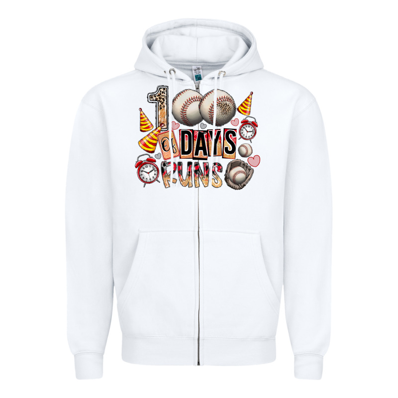 100 Of Days Runs Zipper Hoodie by SublimationCraftShop | Teevron