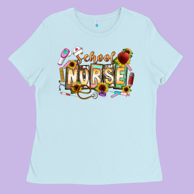 School Nurse Ladies Tee Designed By Cowhidedigitalart