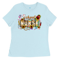Baby Blue school nurse Ladies Tee - CowhideDigitalArt