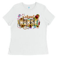 White school nurse Ladies Tee - CowhideDigitalArt