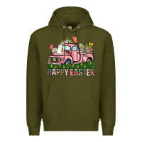 Army Green Happy Easter Day truck Premium Hoodie - HowdyJamesFarm