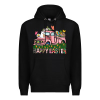 Black Happy Easter Day truck Premium Hoodie - HowdyJamesFarm
