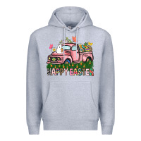 Heather Grey Happy Easter Day truck Premium Hoodie - HowdyJamesFarm