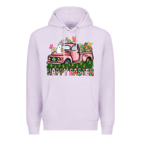 Lilac Happy Easter Day truck Premium Hoodie - HowdyJamesFarm