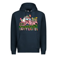 Navy Happy Easter Day truck Premium Hoodie - HowdyJamesFarm