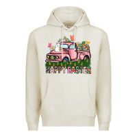 Oatmeal Heather Happy Easter Day truck Premium Hoodie - HowdyJamesFarm