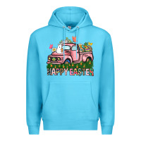 Ocean Blue Happy Easter Day truck Premium Hoodie - HowdyJamesFarm