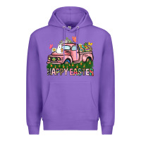Purple Happy Easter Day truck Premium Hoodie - HowdyJamesFarm