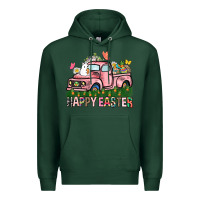 Sports Green Happy Easter Day truck Premium Hoodie - HowdyJamesFarm