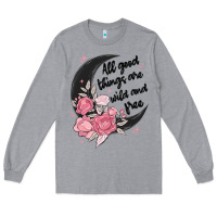 Heather Grey all good things are wild and free Long Sleeve Tee - MaliasSmallBusiness