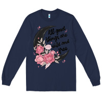 Navy all good things are wild and free Long Sleeve Tee - MaliasSmallBusiness
