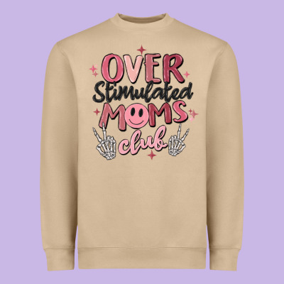 Over Stimulated Moms Club Heavyweight Sweatshirt Designed By Maliassmallbusiness