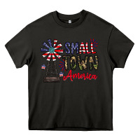 Asphalt small town america Heavy Core Tee - CowhideDigitalArt