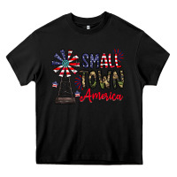 Black small town america Heavy Core Tee - CowhideDigitalArt