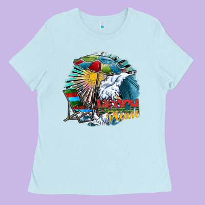 Beach Please Ladies Tee Designed By Sublimationcraftshop