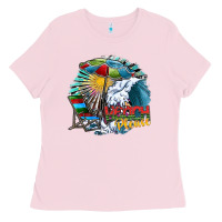 Bubblegum Pink beach please Ladies Tee - SublimationCraftShop