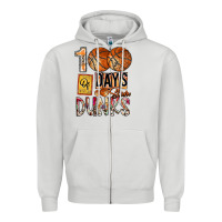 Dove Grey 100 of days slam dunks Zipper Hoodie - SublimationCraftShop
