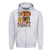 Heather Grey 100 of days slam dunks Zipper Hoodie - SublimationCraftShop
