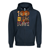 Navy 100 of days slam dunks Zipper Hoodie - SublimationCraftShop