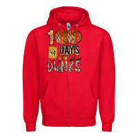 Red 100 of days slam dunks Zipper Hoodie - SublimationCraftShop