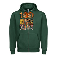 Sports Green 100 of days slam dunks Zipper Hoodie - SublimationCraftShop