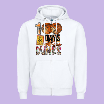 100 Of Days Slam Dunks Zipper Hoodie Designed By Sublimationcraftshop