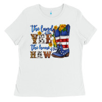 White the land of the yee the home of the haw Ladies Tee - HRA Design Shop