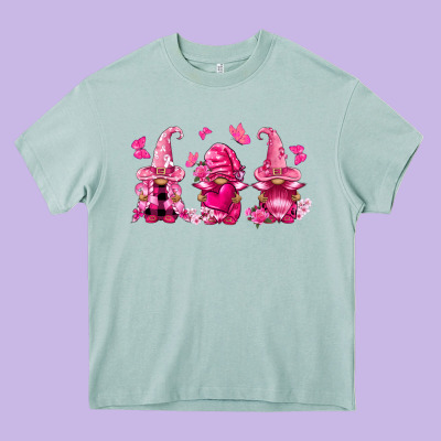 Breast Cancer Gnomies Heavy Core Tee Designed By Fadigitalartstudio