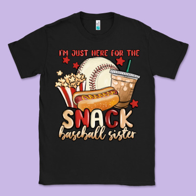 I'm Just Here For The Snack Baseball Sister Classic Tee Designed By Maliassmallbusiness