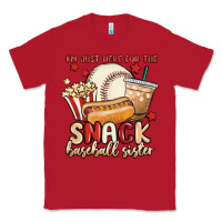 Red i'm just here for the snack baseball sister Classic Tee - MaliasSmallBusiness