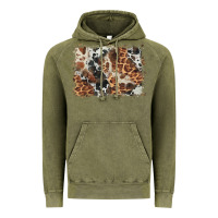 Vintage Olive cowhide leopard background Vintage Hoodie - BarkalooDesign
