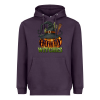 Plum Howdy witches Heavyweight Hoodie - NancyCooperArtShop