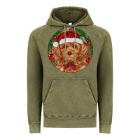 Vintage Olive Christmas Toy Poodle Vintage Hoodie - RanaPortraitStore